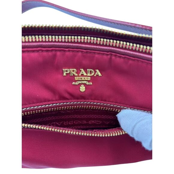 Prada Tessuto Nylon Small Shoulder Bag Rosso Red - Picture 10 of 10